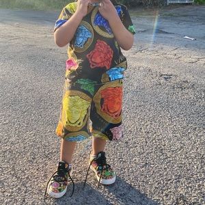 Toddler Versace Shirt Shorts & Sneakers